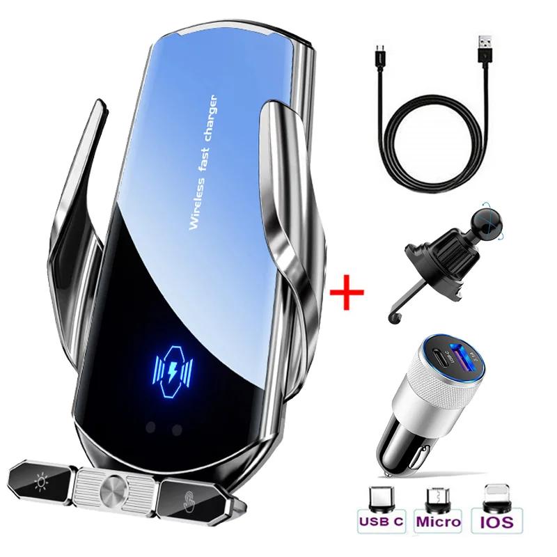 50W Trådlösa Laddare Bil Luftventil Ställ Telefonhållare Snabbladdningsstation För Samsung S21 S20 S10 iPhone 12 13 14 15 Pro Max