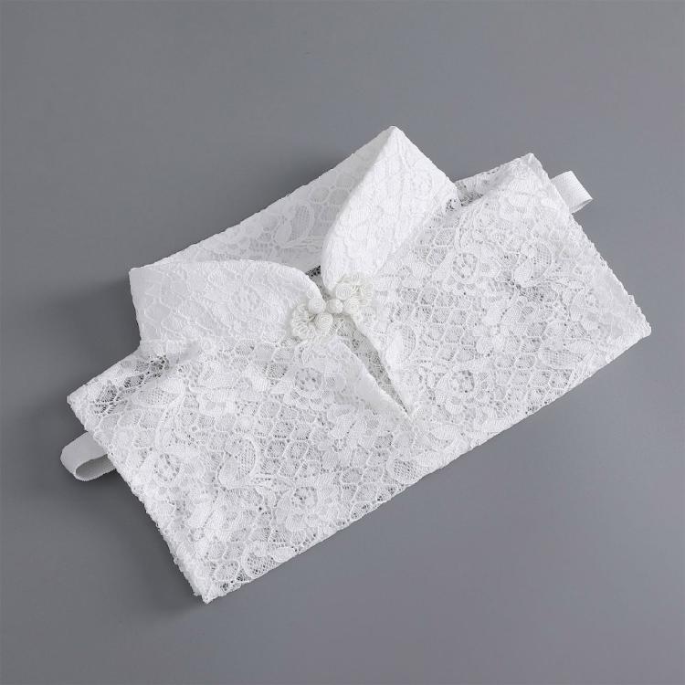 Odpinany fałszywy kołnierzyk Dziewczęcy Pół-koszula Zapinana na guziki z żabą Łączenie z koszulą lub sukienką dla Lady Girl Półkołnierz koszuli