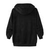Women's Fashionable Plush Zipper Solid Color Pocket Hooded Long Sleeved Loose Warm Jacket