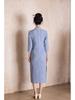 2025 Autumn New Embroidered Knitted Cheongsam Dress - Slim Fit, Retro Chinese Style for Women & Girls