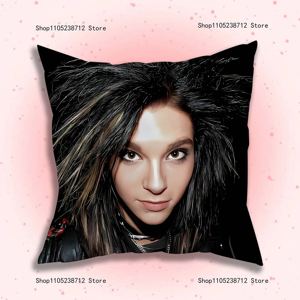 Singer B-Bill K-Kaulitz Anime Pillow Case Anti-dustmite Pillowcase Invisible zipper silky short plush Sofa cushion cover