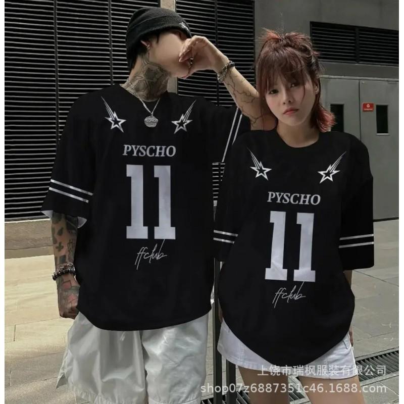 Mens Oversized Streetwear Hip Hop Graphic Tee - Loose Fit Cotton Short Sleeve T-Shirt Fall