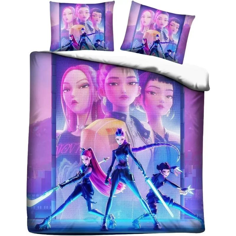 Anime D-Demon H-Hunters Zoey Mira Duvet Cover Quilt Bedding Set for Kids Teens Adults Single Double King Size with Pillow Case
