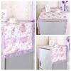 Floral Pattern Refrigerator Dust Cover Dustproof Washable Washing Machine Cover Protective with Storage Pocket Dust Protector