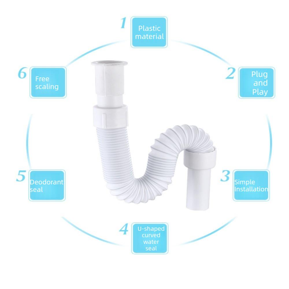 Geruchsdichter Küchenspülbecken-Abflussrohr Auslaufsicheres PVC-Spülbecken-Abflussrohr Universelle Verbrühschutz-Schale Spülbecken-Wasserschlauch Hausinstallation
