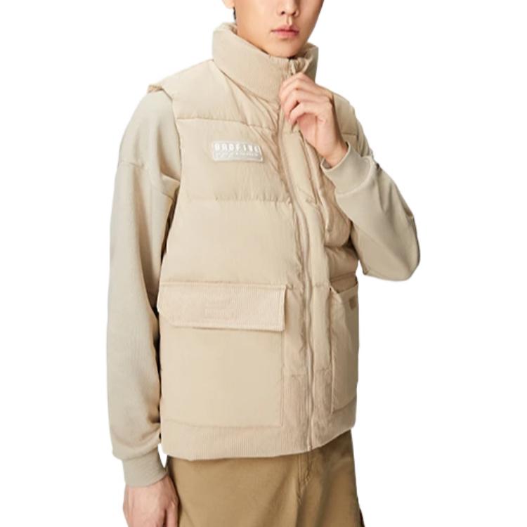 Gilet senza maniche con zip e logo ricamato serie basket Li Ning da uomo Bianco sporco AMRS025-2