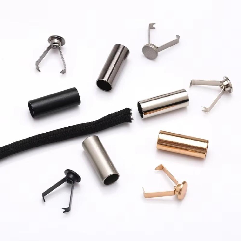 10 STKS Verstelbare Metalen Staartclip Veilige Bevestiging DIY Metalen Touwuiteinden Stopper Knop Touw Gesp Cilindrische Rechte Buis Bel