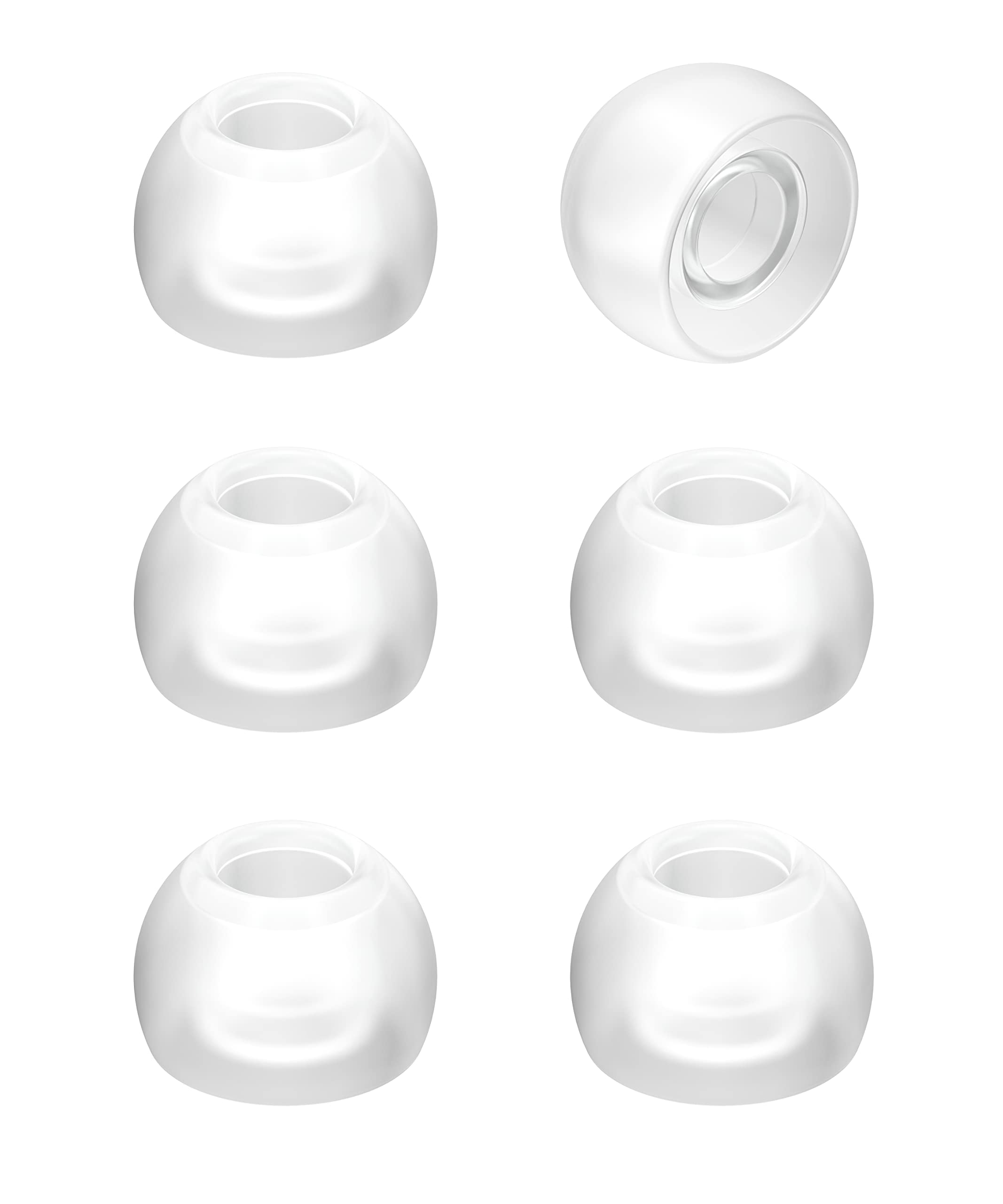 JVCKENWOOD EP-FX2M-Z Replacement Ear Tips Silicone 6-Pack Medium Size Clear