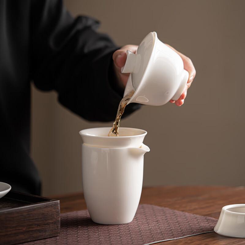 SUSHI CERAMICS Mutton Fat Jade White Porcelain Kung Fu Tea Set