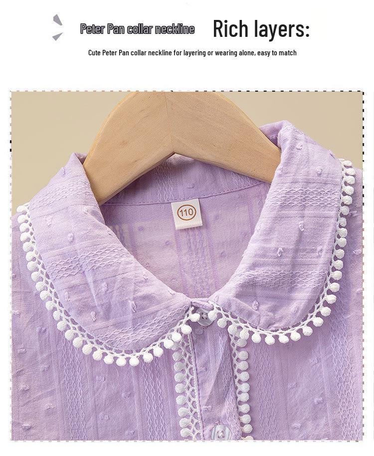 Mädchen-Langarm-Schulhemd aus weißer Baumwolle: Stilvolles, vielseitiges Frühjahrs-/Herbstoberteil