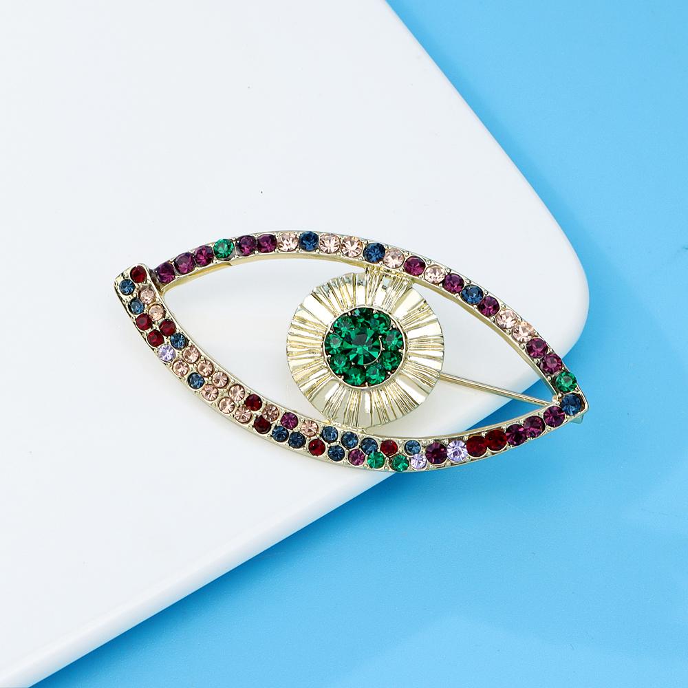 New Rhinestone Big Eye Brooches For Women 2 Colors Available Fashion Summer Coat Pin High Quality