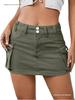 European & American Street Style Low-Waist Slim Fit Solid Color Autumn Skirt for Women