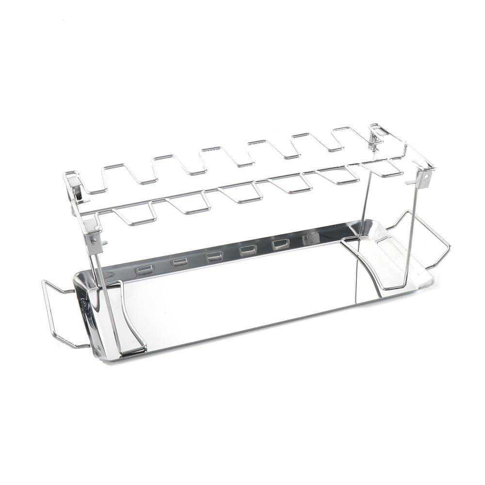Steel Grilling Basket with Drip Pan BBQ Rib Mesh Clip Chicken Wing Leg Rack Grill Holder Barbecue Accessories BBQ Shelf