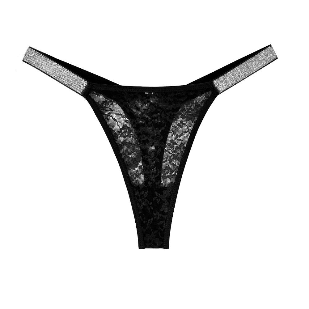 Lingerie Rhinestone Belt Women's Thongs Mesh Hollow Out Lace Thongs Low Waist Underwear T-back Briefs Hot Wife Gift