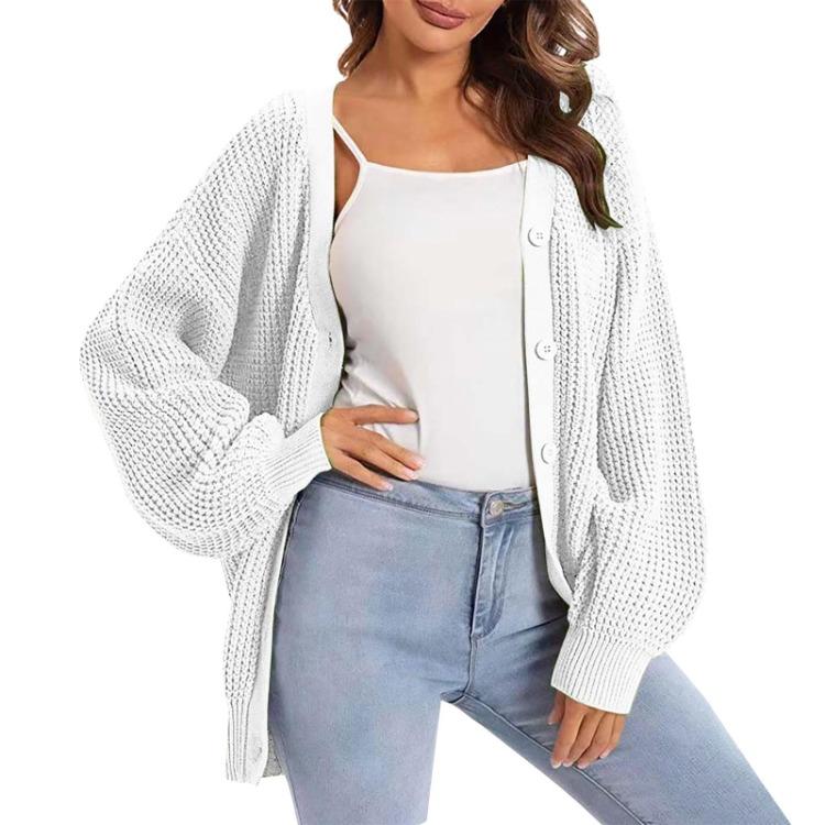 Oversized Women Knit Cardigan Sweater Long Sleeve Button Down
