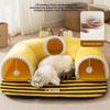 2in1 Cat Tunnel Toy Cartoon Pet Hideaway Tunnel Cat Mat Pet Nest  Play and Sleep
