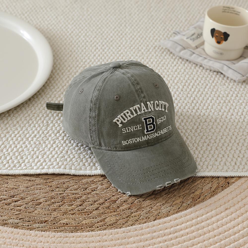 2026 Spring/Autumn Kids' Retro Embroidered Baseball Cap - Korean Style Duckbill Sun Protection Hat for Boys & Girls
