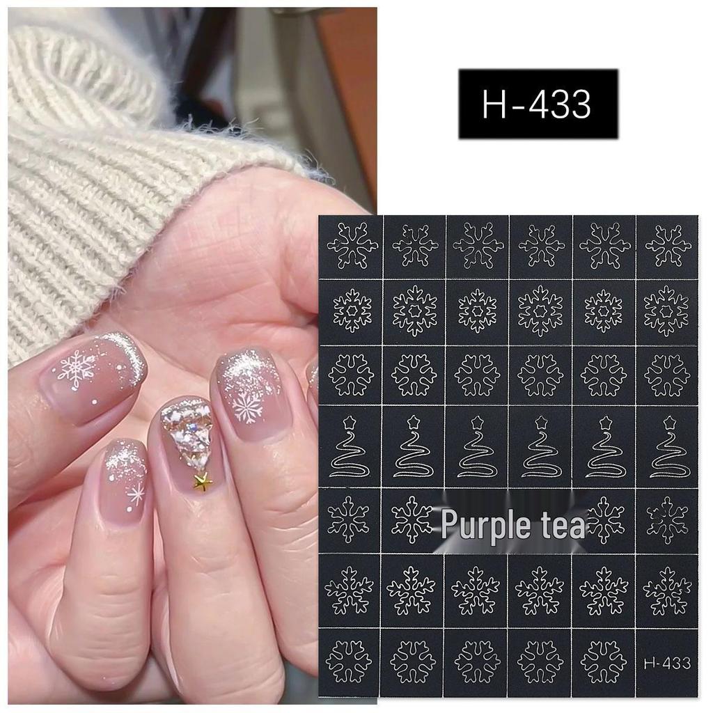 Dual-Use Christmas Snowflake & Tree Nail Art Stencils - DIY Spray Paint Stickers
