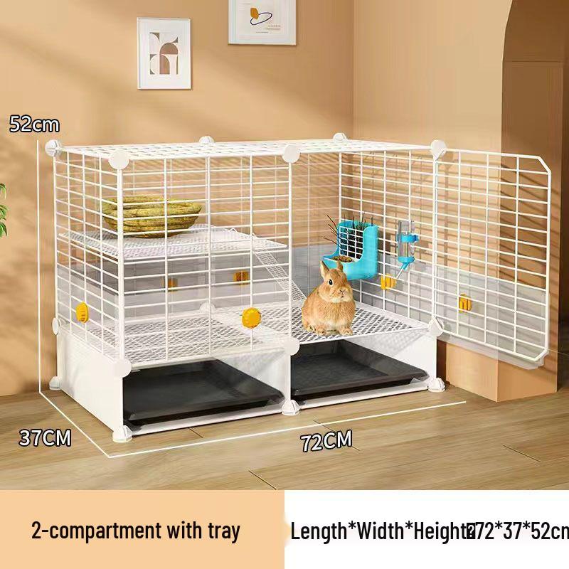 Large Indoor Rabbit Cage with Toilet, Splash-Proof and Secure for Guinea Pigs and Dwarf Rabbits