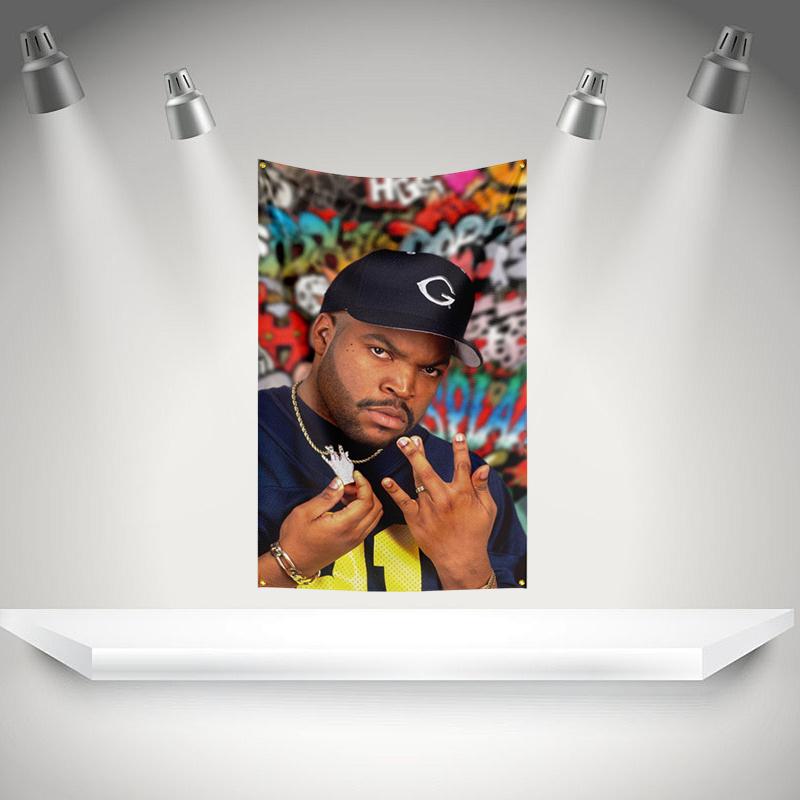 I-Ice Cubes Flag Rock Music Band Banner HD Printing Tapestry Exhibition, Music Band Fans, Garage Decor