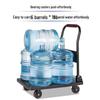 Portable Folding Handcart: Silent, Small, 4-Wheel Flatbed Pull Cart for Home Use