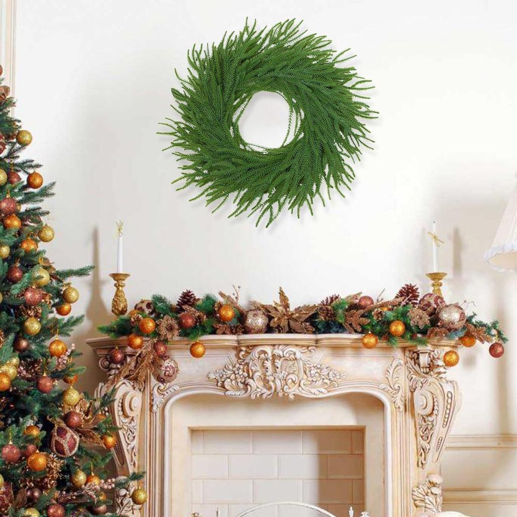 Wreath For Front Door, Artificial Wreath, Realistic Artificial Green Leaves Wreath For Wall, Window
