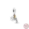 New Sterling Silver Rose Girl Boy Pink Sparkle Spacer Clip bead For Original  Bracelet Charm Jewelry For Women