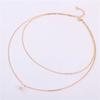 Necklace Simple Wear-resistant Women Double Layer Faux Pearl Pendant Chain for Party