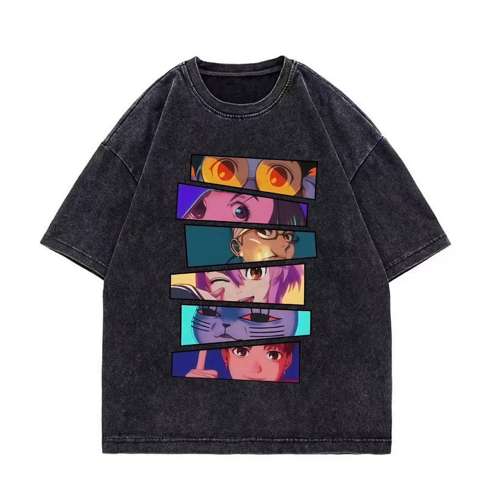 Dandadan Turbo Granny Anime Graphic T Shirts High Street Fashion Trend Vintage Washed Tshirt Men Women Casual Cotton Tshirts
