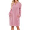 Women's  V Neck Long Sleeve Loose Fit Casual Tunic Dress with Pockets for Daily Wear