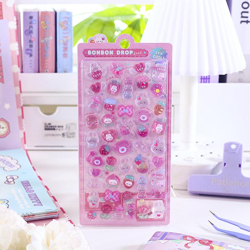 דף 1 מדבקות תלת מימד מצחיקות מתוקות של חיות קטנות, סקראפבוקינג, עשה זאת בעצמך, קישוט יומן, כלי כתיבה ליומנאות, מדבקות קוואי