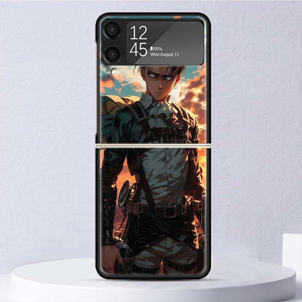 A-Attack On T-Titan Levi Shockproof Case For Samsung Galaxy Z Flip 7 6 5 4 3 5G Phone Cover Z Flip3 Flip4 Flip5 Flip6 Flip7 Shel
