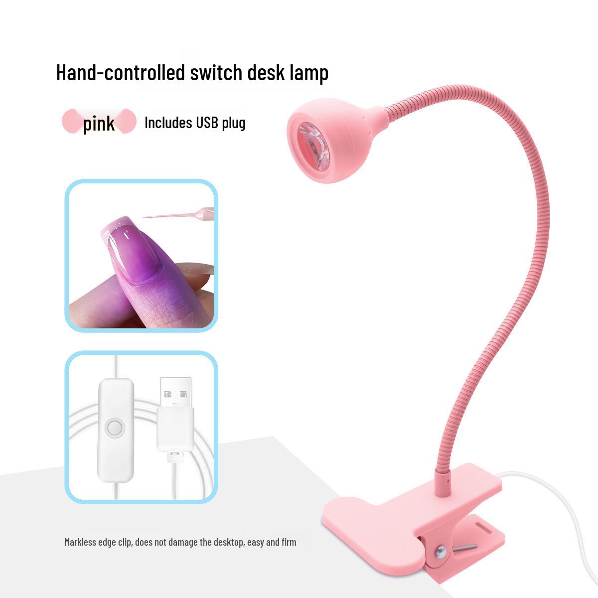 

Настольная УФ-лампа-клипса для сушки ногтей - Ультрафиолетовая фиксированная лампа для быстрой сушки розовый