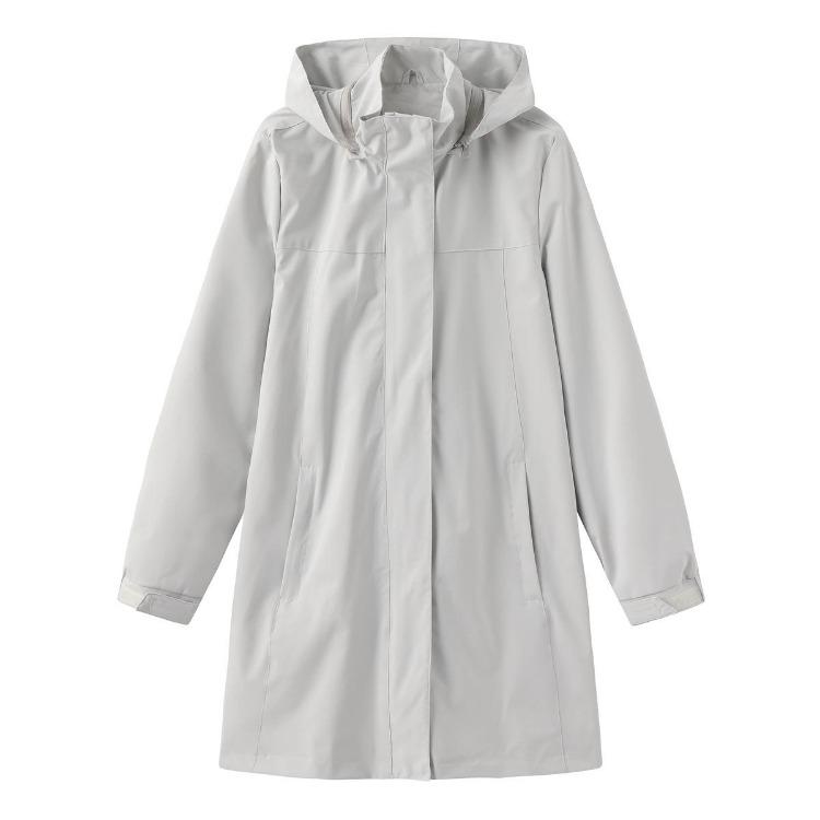 Veste Coupe-vent Femme Printemps Automne Fine Manches Longues Déperlante Capuche Amovible Couleur Unie