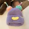 Style Hat Versatile Cute And Funny Big Mouth Womens Warm Hatscaps Knitted