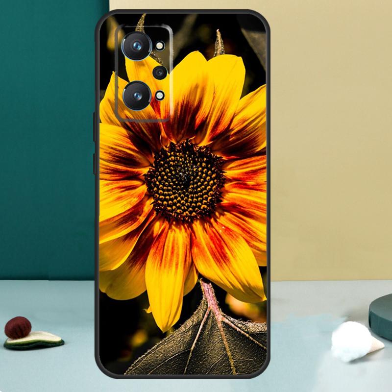 Beauty Yellow Sunflower For Realme 11 10 12 13 14 Pro Plus GT 7 6 5 Pro GT 6T C67 C61 C53 C51 C21Y C25S C75 C55 Case