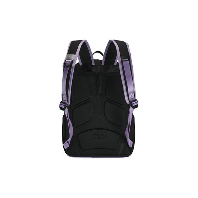 Fila Einfacher Mode-Stoffrucksack Damenrucksack Schwarz Löwenzahn-Lila Orientalisch-Weiß F13W419161F