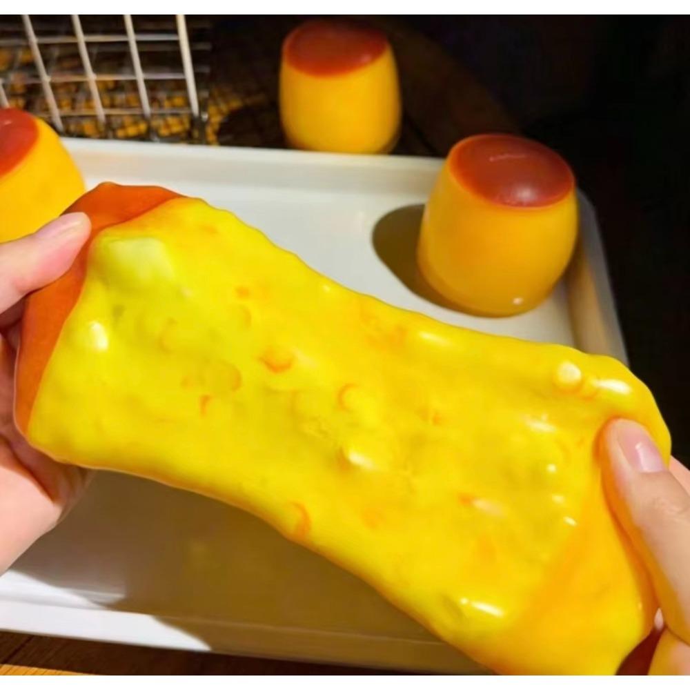 Karamel Pudding Knapperige Vormbare Stressbal Fidget Speelgoed Knapperige Knijpbal Ronde Blokken Gevuld ASMR Anti Stress Speelgoed voor Volwassenen beige