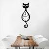 Cat Shaped Wall Clock Decorative,Easy Install,Indoor Decor,Adorable Hanging Clock Silent Movement for Bedroom Children Room Cafe