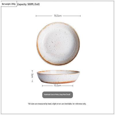 Wutuo Japanese Style Coarse Ceramic Deep Dining Plate