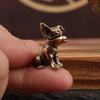 2PCS Bronze Sculpture Solid Copper Puppy Brass Ornaments Zodiac Dog Ornaments Antique Old Brass Tea Pet Small Ornaments