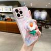 Small fresh for iPhone16 mobile phone case Apple 15promax painted flower holder XSMAX women's soft case