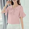 ZANZEA Women Summer Ruffles V-Neck Casual Short Sleeve Blouse