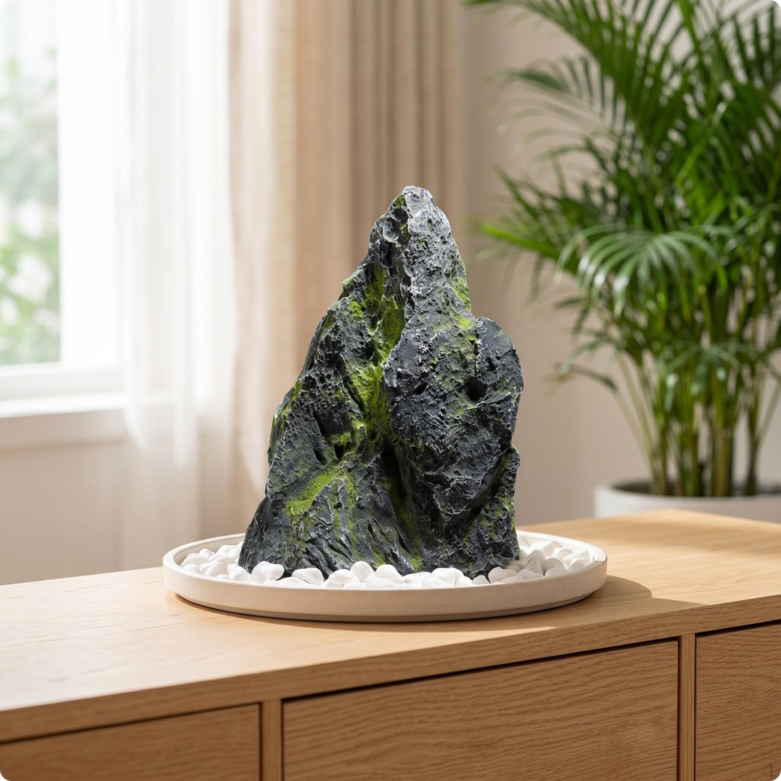 Realistic Rock Sculpture Textured Artificial with Lichen Irregular Faux Stone for