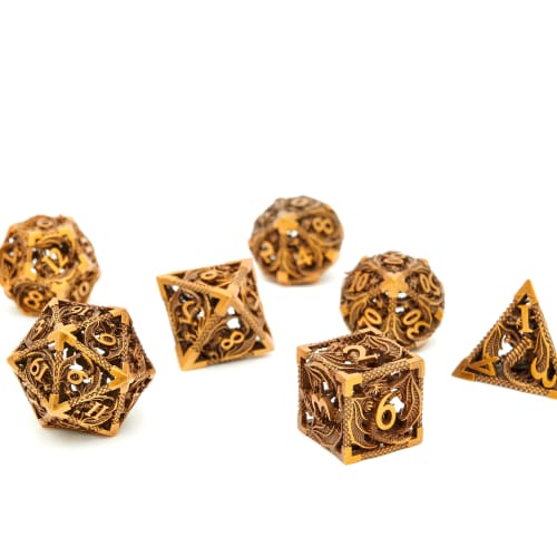 DND Dice Set, Metal Dice, Dungeons and Dragons Dice Gift, Polyhedral Dice Set, Roleplaying Dice, D20 Hollow Polyhedral Dice Set for Dungeons and Drago