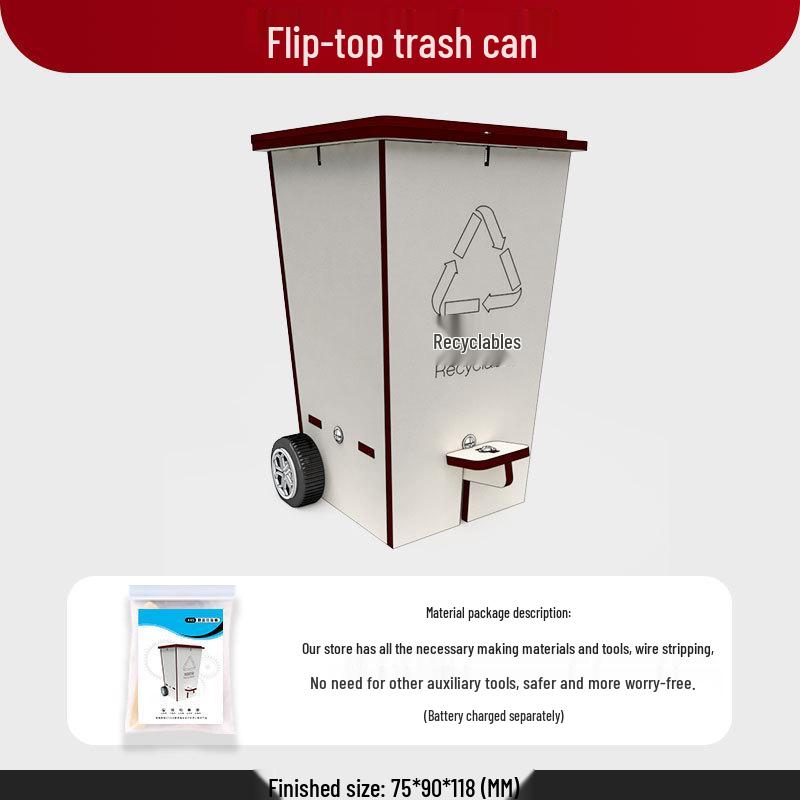 

DIY STEM Flip-Top Trash Can Kit - Creative Invention Toy for Students