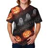 Herren Kurzarm Kasack mit Halloween-Print Arbeitsuniform
