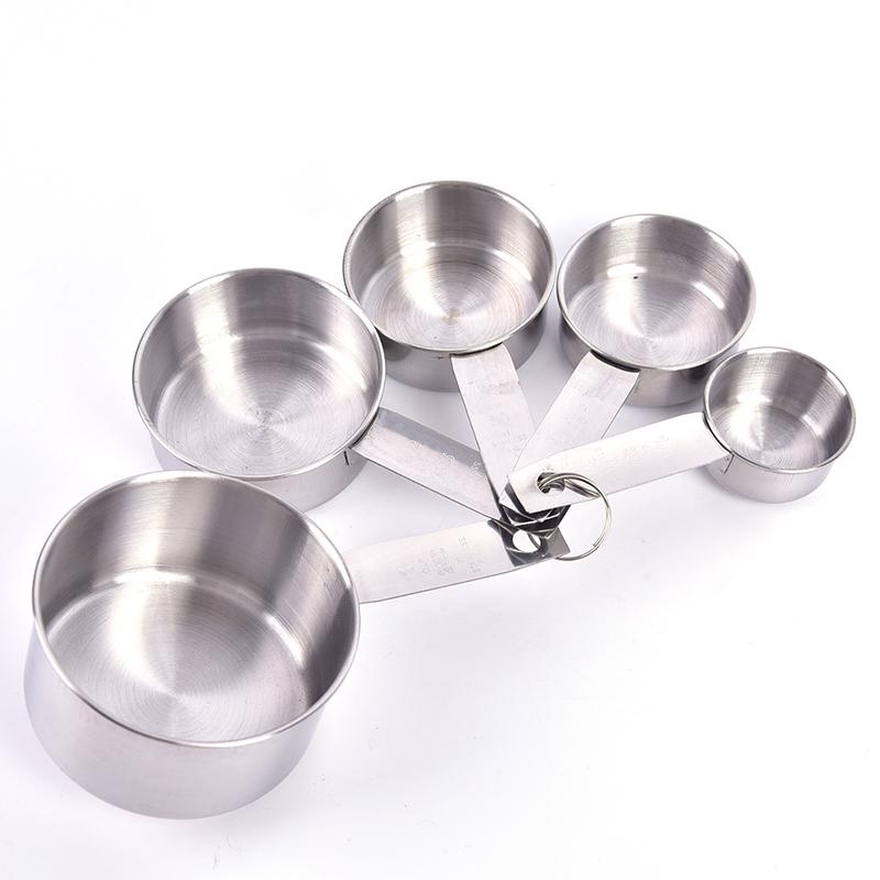 5 Stuks Maatbekers 30ml 60ml 80ml 125ml 250ml Roestvrij Staal Maatschepje Beker Servies Keuken Bakgereedschap