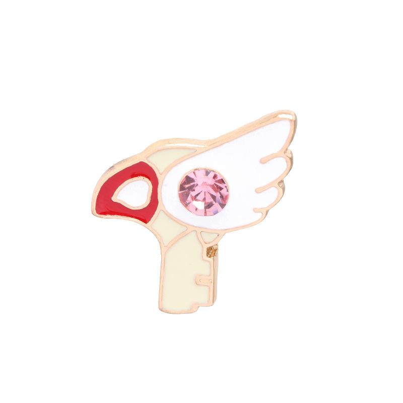11 Style Sakura Star Wings Bowknot Rhinestone Brooch Heart Badge Jackets Brooches For Women Enamel Pin Metal Accessories Jewelry