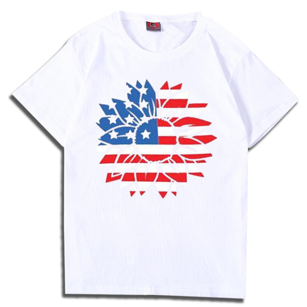 American Independence Day Tshirt American National Day Tshirt Summer 74 Sleeve Tshirt EuropeanAmerican Sunflower